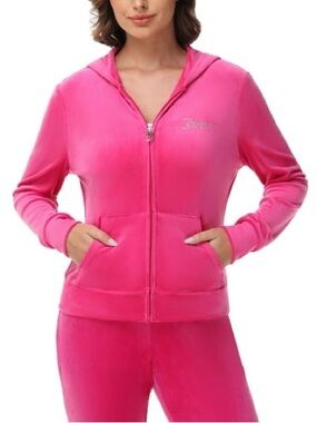 Juicy Couture Velour Full Zip Jacket Womens Size Small